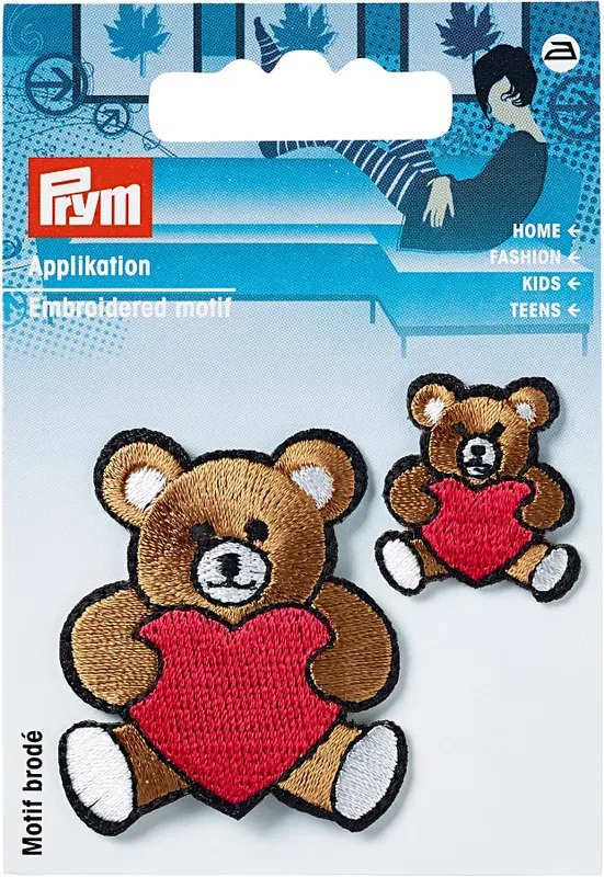 Prym Applikation Teddy mit Herz, klein + gross