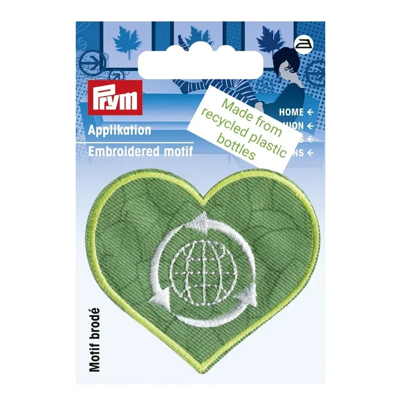 Prym Applikation Herz, gr&uuml;n recycelt