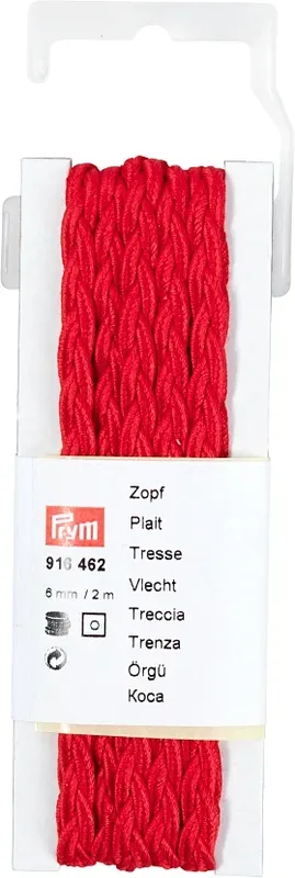 Prym Zopf, rot 6 mm, Coupon 2 m