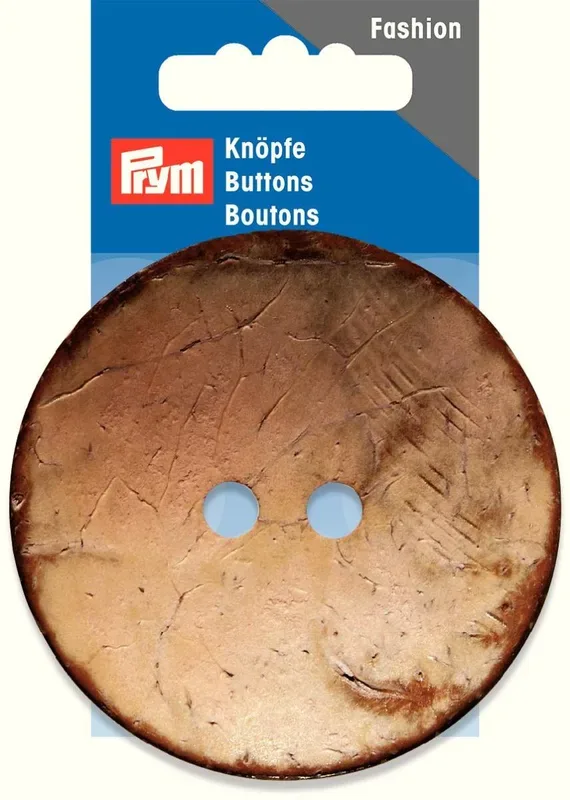 Prym Knopf 2-Loch Kokos rund, beige 70 mm
