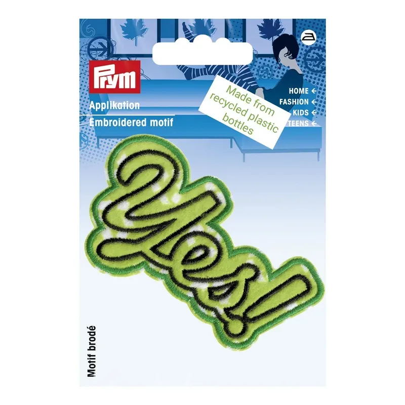 Prym Applikation Schriftzug Yes recycelt