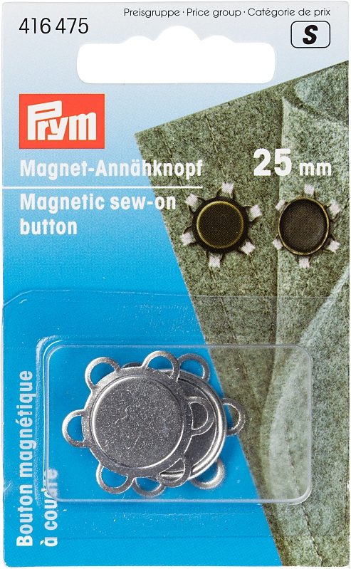 Prym Magnet-Ann&auml;hknopf, silberfarbig 25 mm