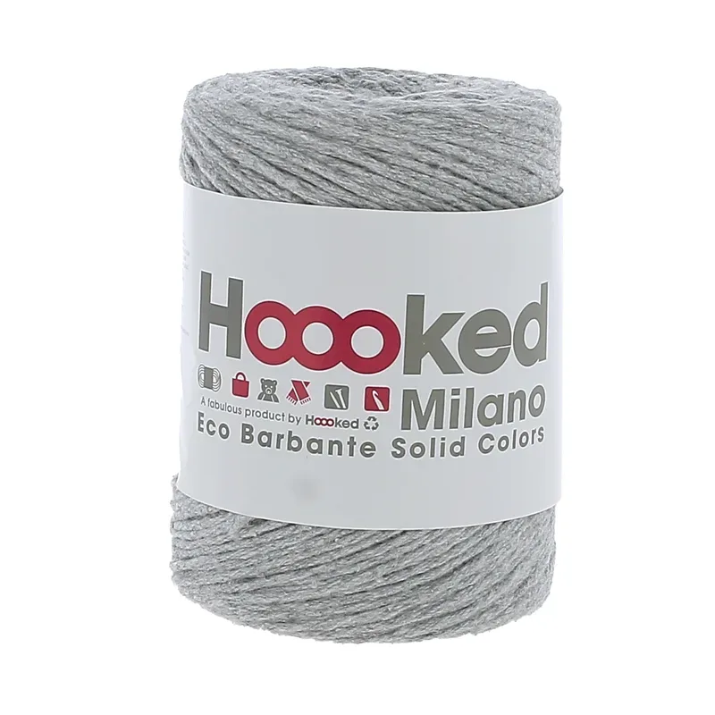 Hoooked Milano Eco Barbante, Gris Kn&auml;uel 200 g, 204 m, 85 % recyceltes CO