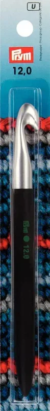 Prym H&auml;kelnadel Softgriff, schwarz 12.00 mm, 14 cm, Karte, Aluminium
