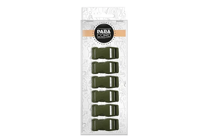 BeaLena Paracord Steckverschluss, gr&uuml;n 2.2 x 4.6 cm. 6 St&uuml;ck, 100% Kunststoff