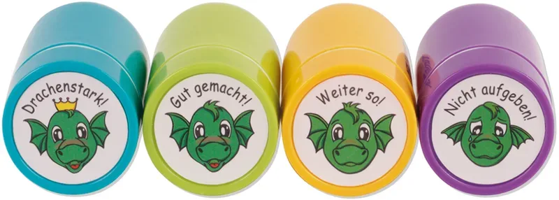 TIMETEX Set Dauer-Stempel 62016 Drachen-Gesichter 4 St&uuml;ck
