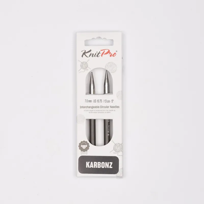 Knitpro Karbonz Nadelspitzen 7.00 mm, 13 cm, Karbonfaser