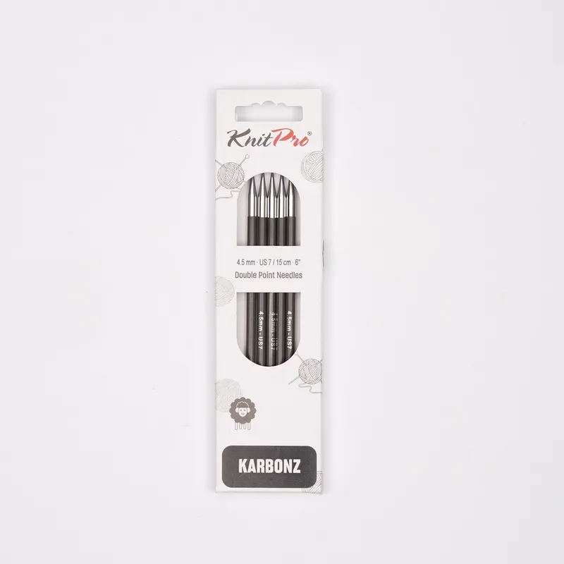 Knitpro Karbonz Strumpfstricknadeln 1.50 mm, 20 cm, Karbonfaser