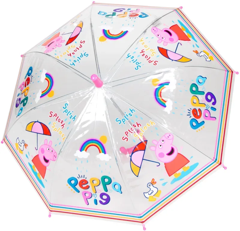 STROTZ Regenschirm f&uuml;r Kinder 5299 Peppa Pig under the rain