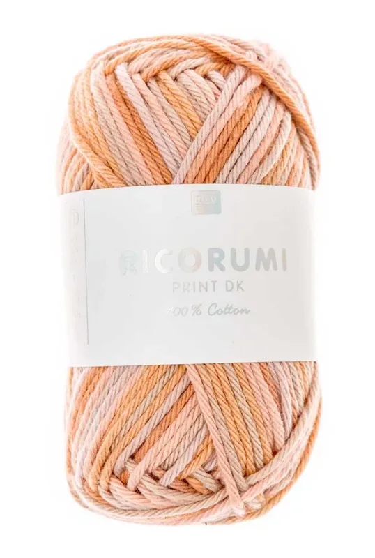 Rico Creative Ricorumi Print, Lachs Mix 25 g, 57.5 m, 100 % CO