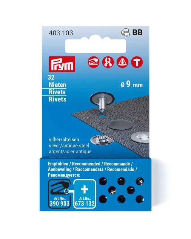 Prym - Ösen, 9mm, Silber