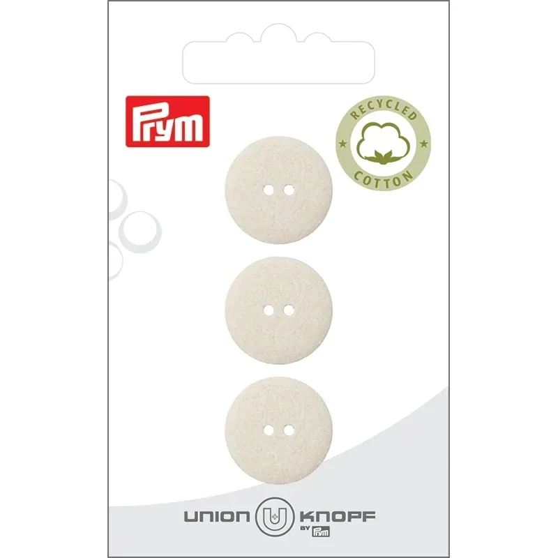 Union Knopf BW/Poly-Knopf rec. 2-Loch, creme 18 mm, Karte 3 St&uuml;ck