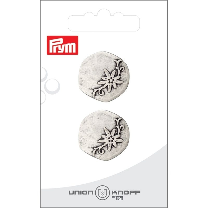 Union Knopf Metall-Knopf &Ouml;se, altsilber 23 mm, Karte 2 St&uuml;ck