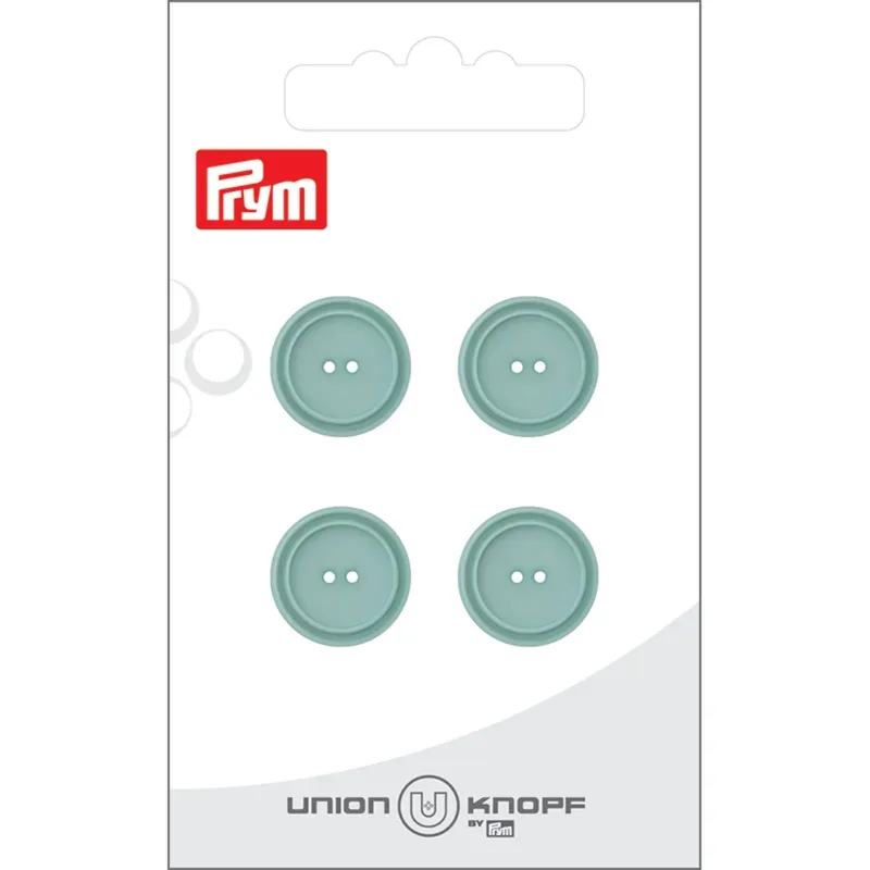 Union Knopf Poly-Knopf 2-Loch, t&uuml;rkis gr&uuml;n 15 mm, Karte 4 St&uuml;ck