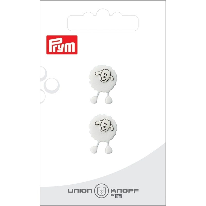 Union Knopf Poly-Knopf &Ouml;se Schaf, weiss 18 mm, Karte 2 St&uuml;ck