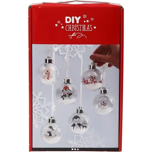 CREATIV COMPANY Bastelset Deko Kugeln 813425 transparent, Set f&uuml;r 6 St&uuml;ck