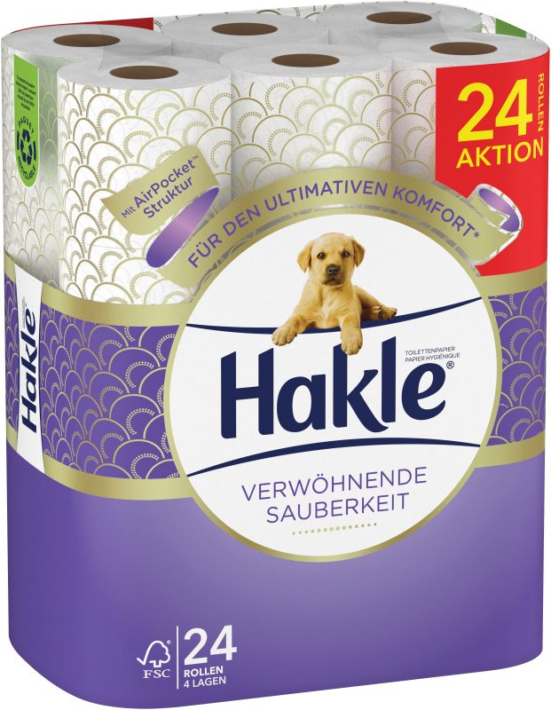 HAKLE Toilettenpapier 4161804 Verw&ouml;hnende Sauberkeit 24 Rl.