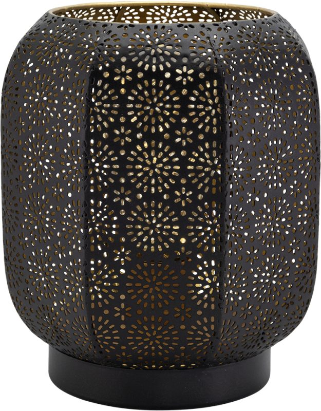 SECURIT Dekoleuchte MARRAKECH LP-MA-BL schwarz/gold, Akku, dimmbar