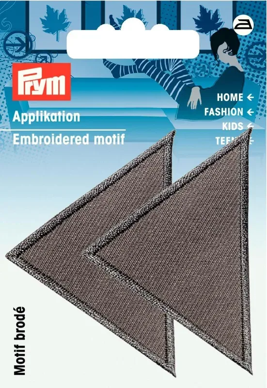 Prym Applikation Dreiecke gross, grau
