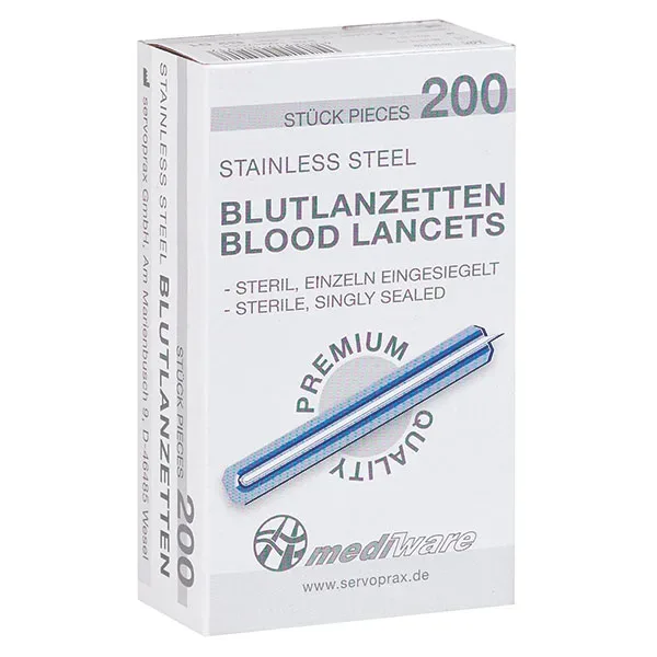 Mediware Stainless Steel Blutlanzetten 200 Stk.