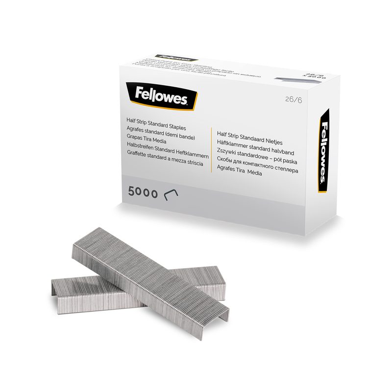 FELLOWES Heftklammern 26/6 mm 5117601 Halbstreifen 5000 STK
