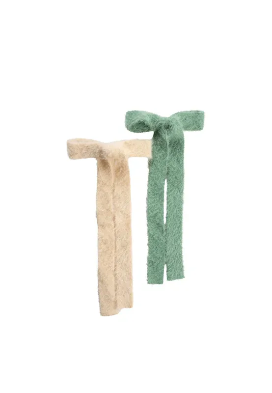 Trisa Fashion Barrette mit Schleife Beige, Gr&uuml;n 2 Stk.