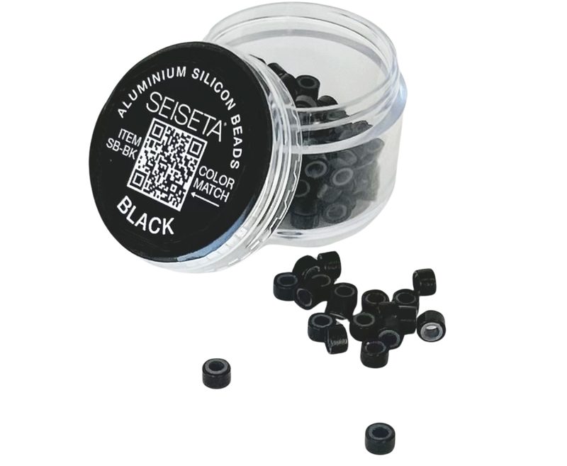 Seiseta Aluminum Silicon Beads schwarz 150 Stk.
