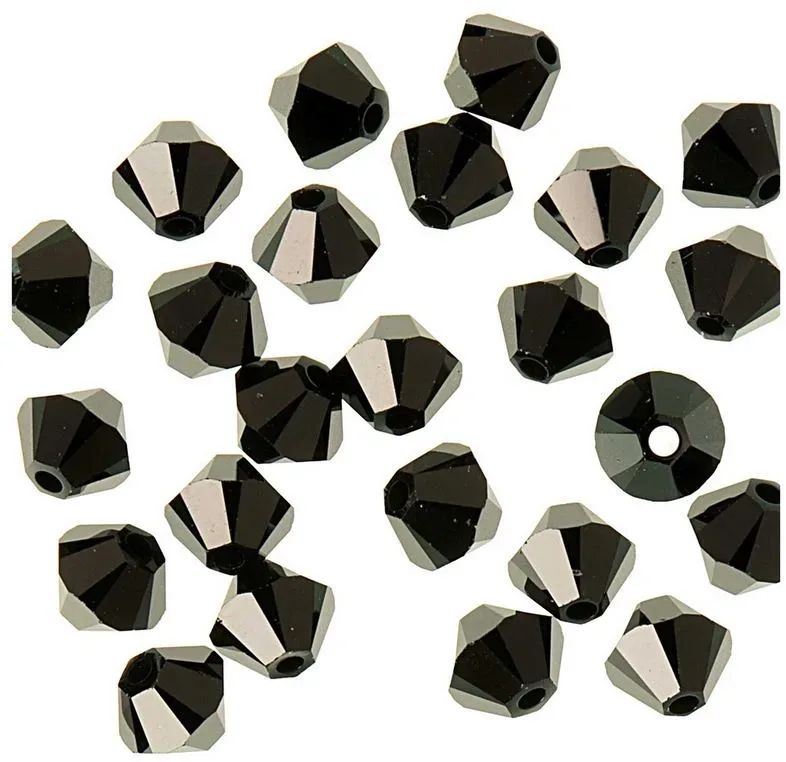 Rico Glasschliffperle Jet, 4 mm, Swarovski