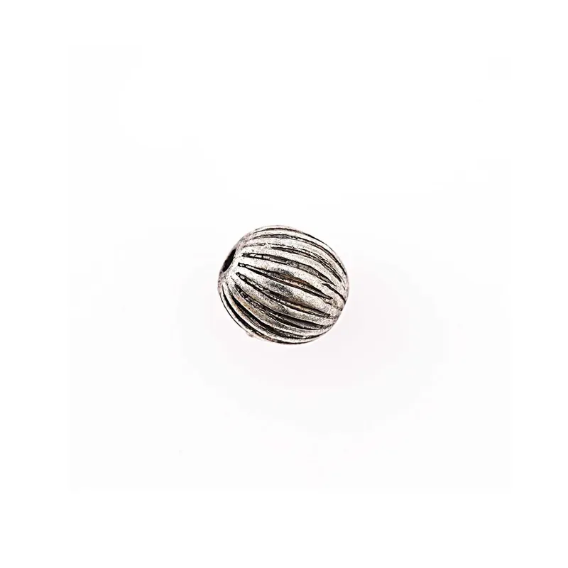 Rico Metallkugel gestreift, silber, &Oslash; 7 mm, 8 Stk.
