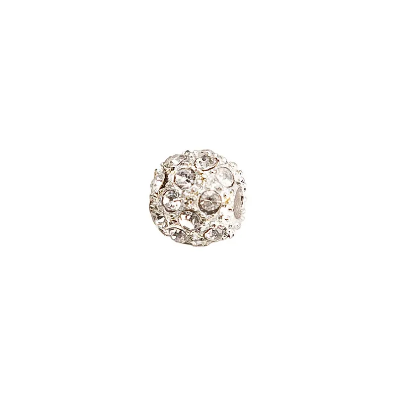Rico Strassperle, silber & weiss, 8 mm, Accessoires Display l