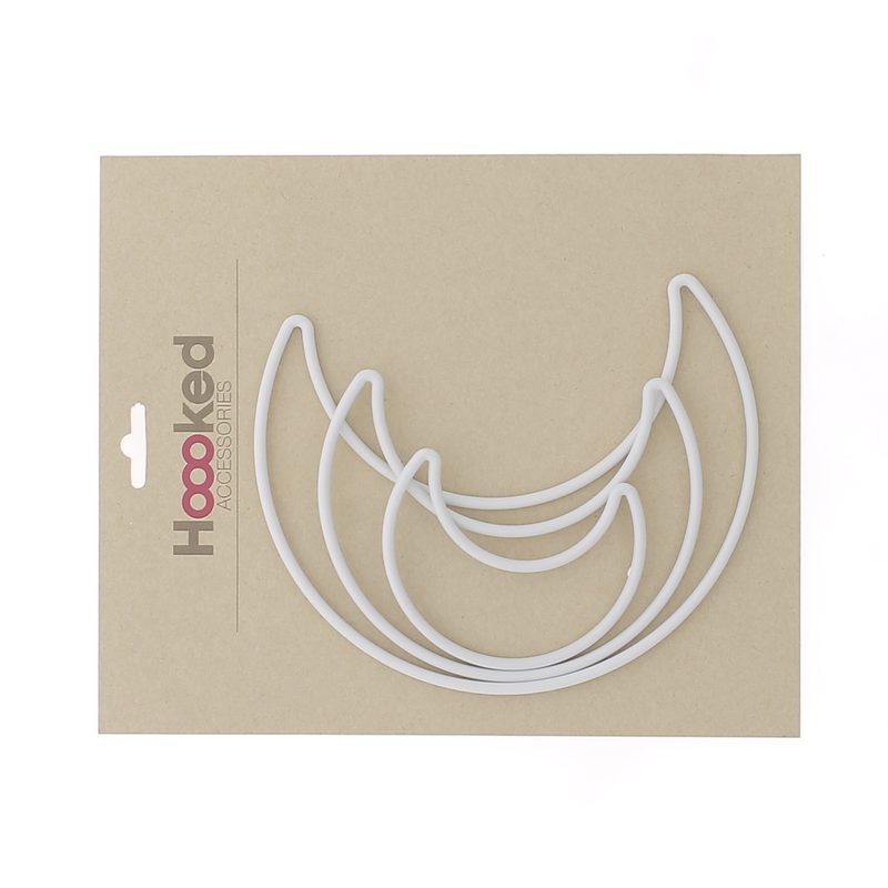 Hoooked Rahmen Mond, 10/15/20 cm, 3 Gr&ouml;ssen, recyceltem Kunststoff