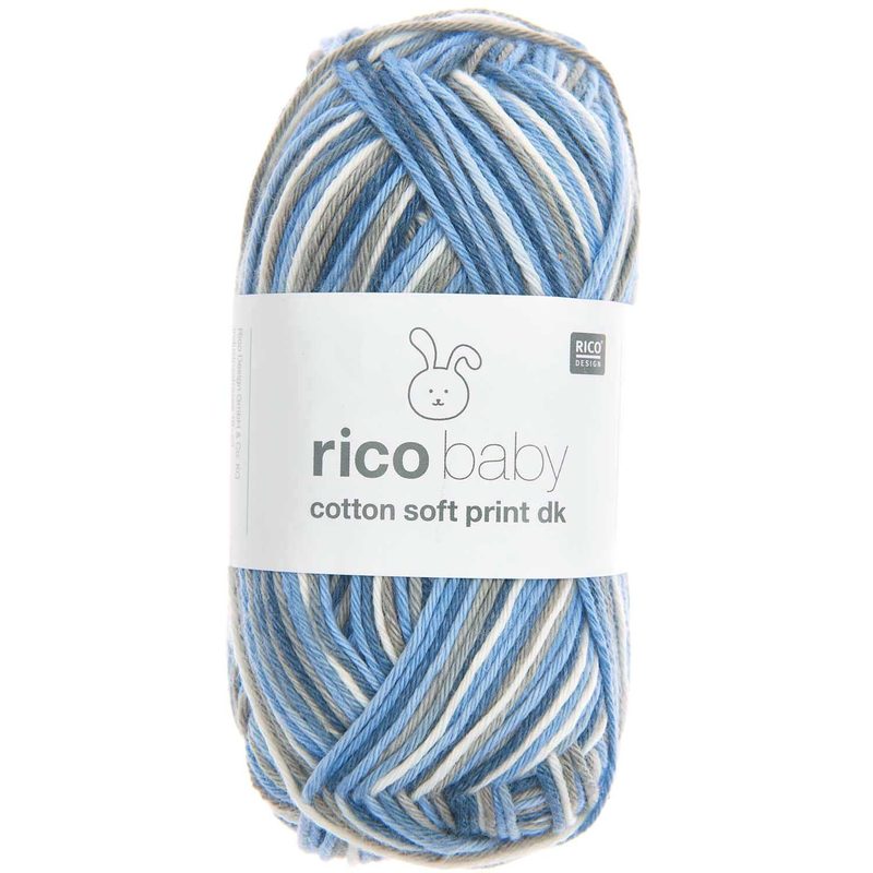Rico Baby Cotton Soft Print DK, blau-petrol, 50 g, 125 m, 50 % CO, 50 % PAN
