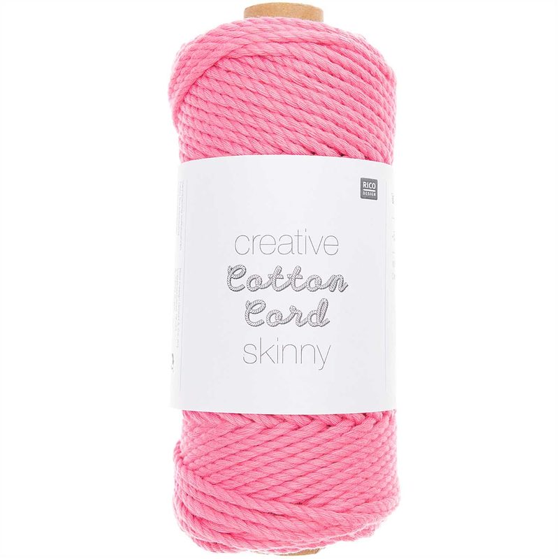 Rico Creative Cotton Cord Skinny pink, 190 g, 3 mm, 55 m, 100 % CO