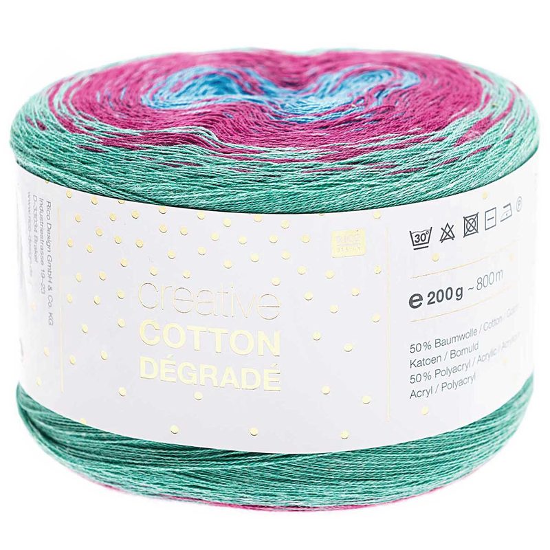 Rico Creative Cotton D&eacute;grad&eacute;, multicolor, 200 g, 800 m, 50 % CO, 50 % PAN