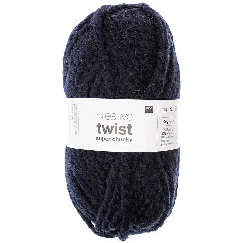 Rico Creative Twist Super Chunky, nachtblau, 100 g, 75 m, 80 % PAN, 20 % WP