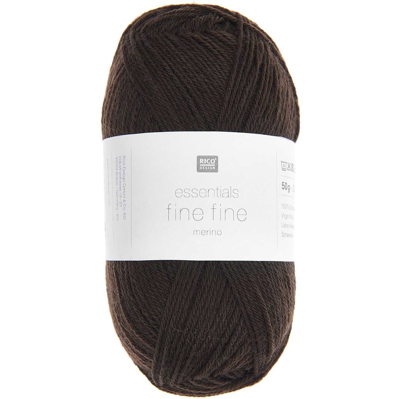Rico Essentials Fine Fine Merino schokolade, 50 g, 200 m, 100 % WV
