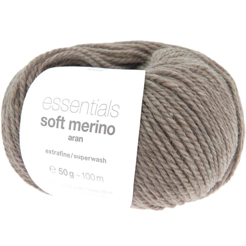 Rico Essentials Soft Merino Aran, kiesel meliert, 50 g, 100 m, 100 % WV