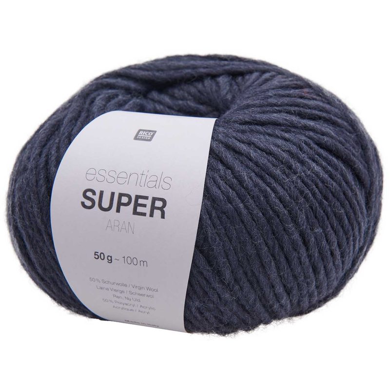 Rico Essentials Super aran marine, 50 g, 100 m, 50 % Schurwolle, 50 % PAN