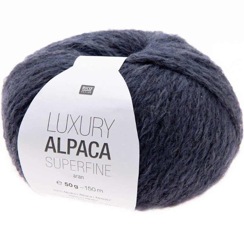 Rico Luxury Alpaca Superfine Aran, blau, 50 g, 150 m, 63 % WP, 37 % PA
