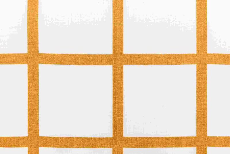 Rico Stoff Karo gross, weiss/gold, 50 x 140 cm, 100 % CO