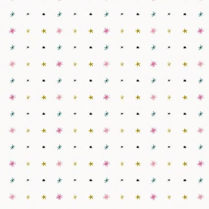 Rico Stoff Sterne, weiss/gold, 50 x 140 cm, 100 % CO