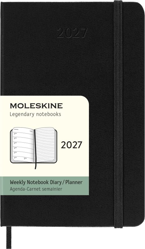 MOLESKINE Agenda Classic Pocket 2026 DHB12WN2Y26 1W/1S schwarz HC 9x14cm