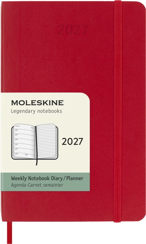 MOLESKINE Agenda Classic Pocket 2026 DSF212WN2Y26 1W/1S scharlachrot SC 9x14cm