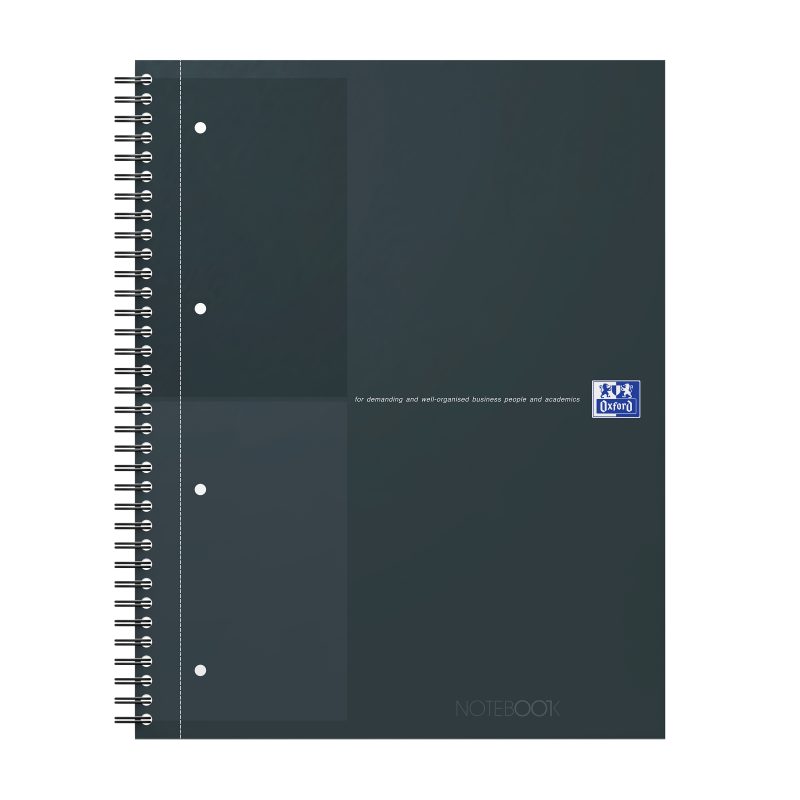 OXFORD Spiralbuch A4+ 400194457 liniert, schwarz 80 Blatt