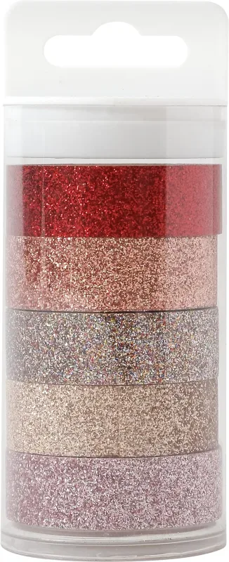 MAREIN Washitape Set 4085.1 Glitter, 15mmx3m, 5 St&uuml;ck