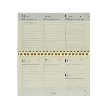 BREPOLS Agenda Omniplan 2026 0.738.9900 1W/2S Ersatz chamois 9x16cm