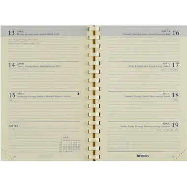 BREPOLS Agenda Delta 2026 0.834.9900 1W/2S Ers. chamois 8.5x12.5cm