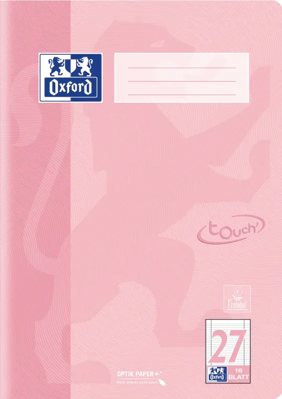 OXFORD Schulheft A4 400196038 liniert, past. Koralle 16 Bl.