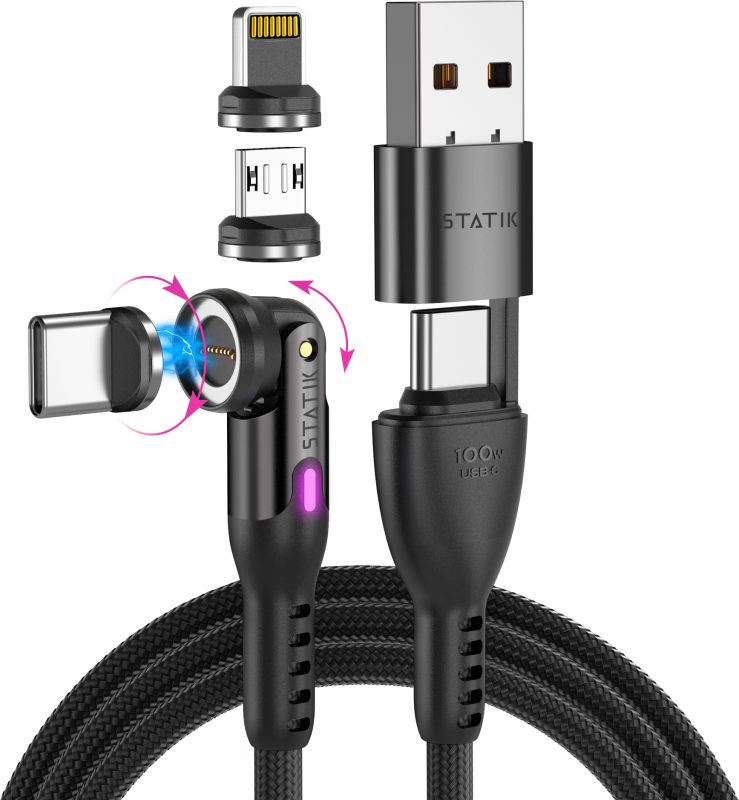 STATIK Statik 360 Pro, Uni.Mag. Tip PUP-0520-10FT Cable, 3m, 100W Black
