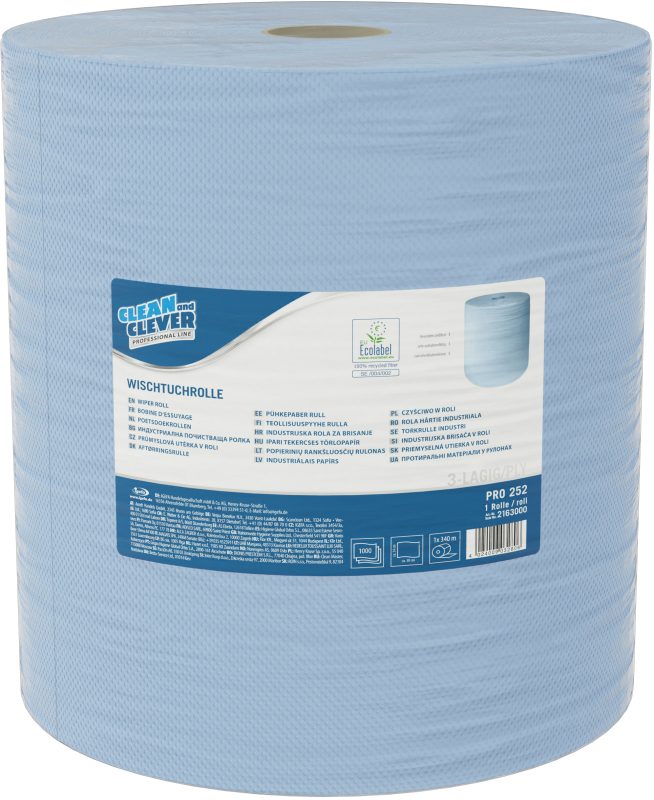 KATRIN Putztuchrollen 3-lagig 38x36cm P1673 Maxi, blau, recycling